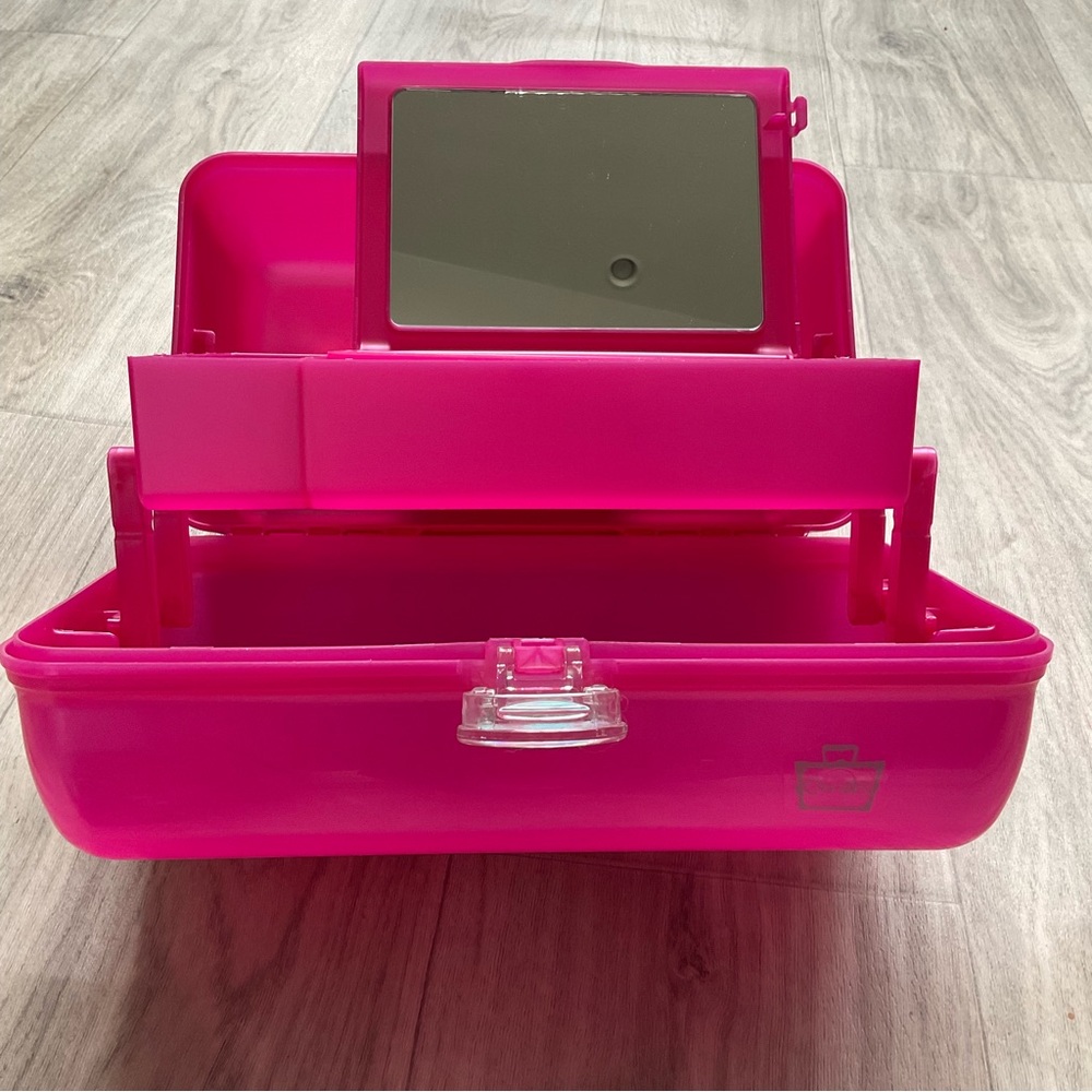 Vintage Retro 90’s Caboodle Make up Cosmetic Case Pink Large with Mirror - Picture 9 of 15